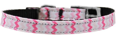 Sweet Chevrons Nylon Dog Collar with classic buckle 3/8" Size 8